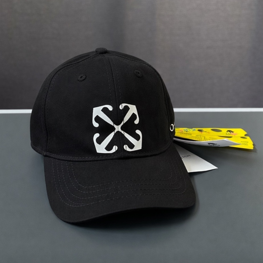 Off-White Black Hat with Iconic White Emblem